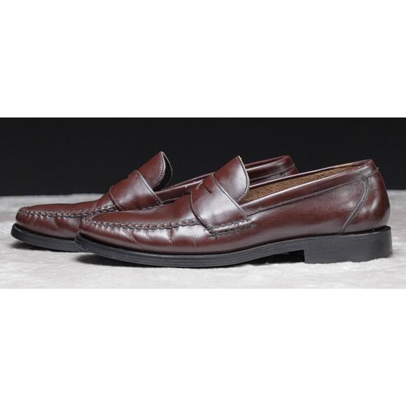 GH Bass Zevon Burgundy Leather Penny Loafers Mens Size 10.5 main image 10